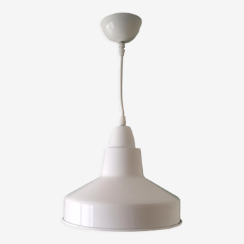 Lampe suspendue en aluminium blanc brillant blanc brillant scandinave des années 1980