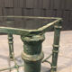 Iron and green antique patina side table