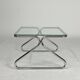 Vintage chrome glass coffee table 70s Space Age Bauhaus