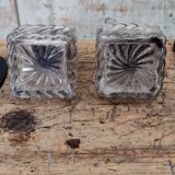Lot de deux encriers en cristal