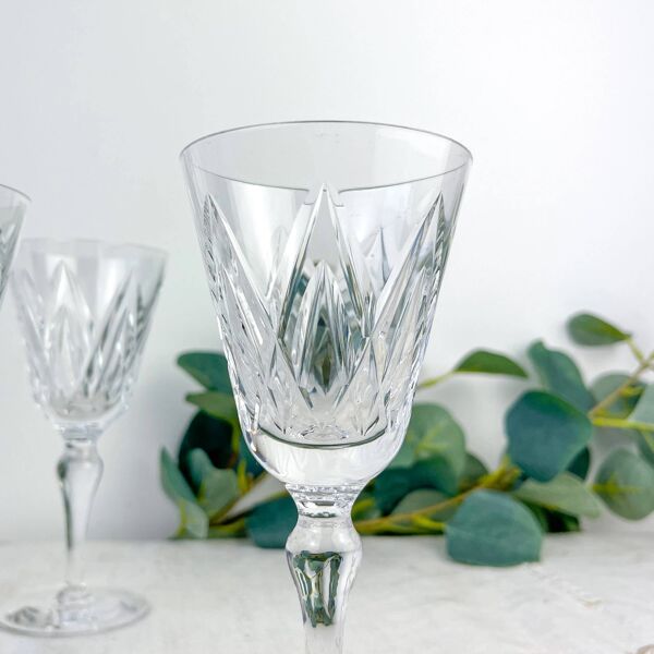 5 verres à eau vintage en cristal ciselé Stuart - York
