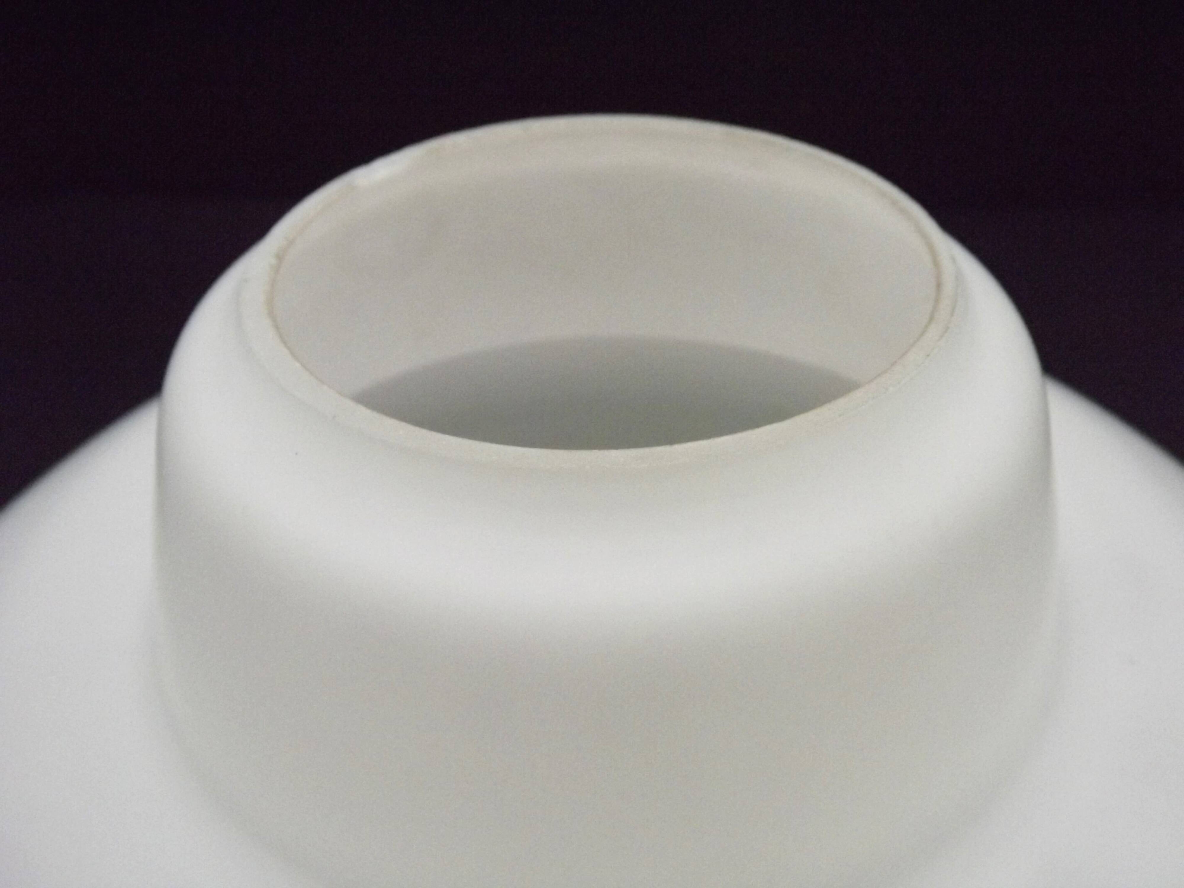 Large French Vintage Retro White Opaque Glass Pendant Ceiling Light Shade