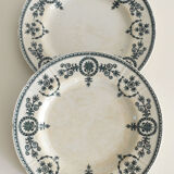 Two flat plates iron earth opaque porcelain by Gien Malmaison