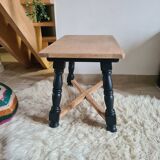 Vintage coffee table in raw oak and black