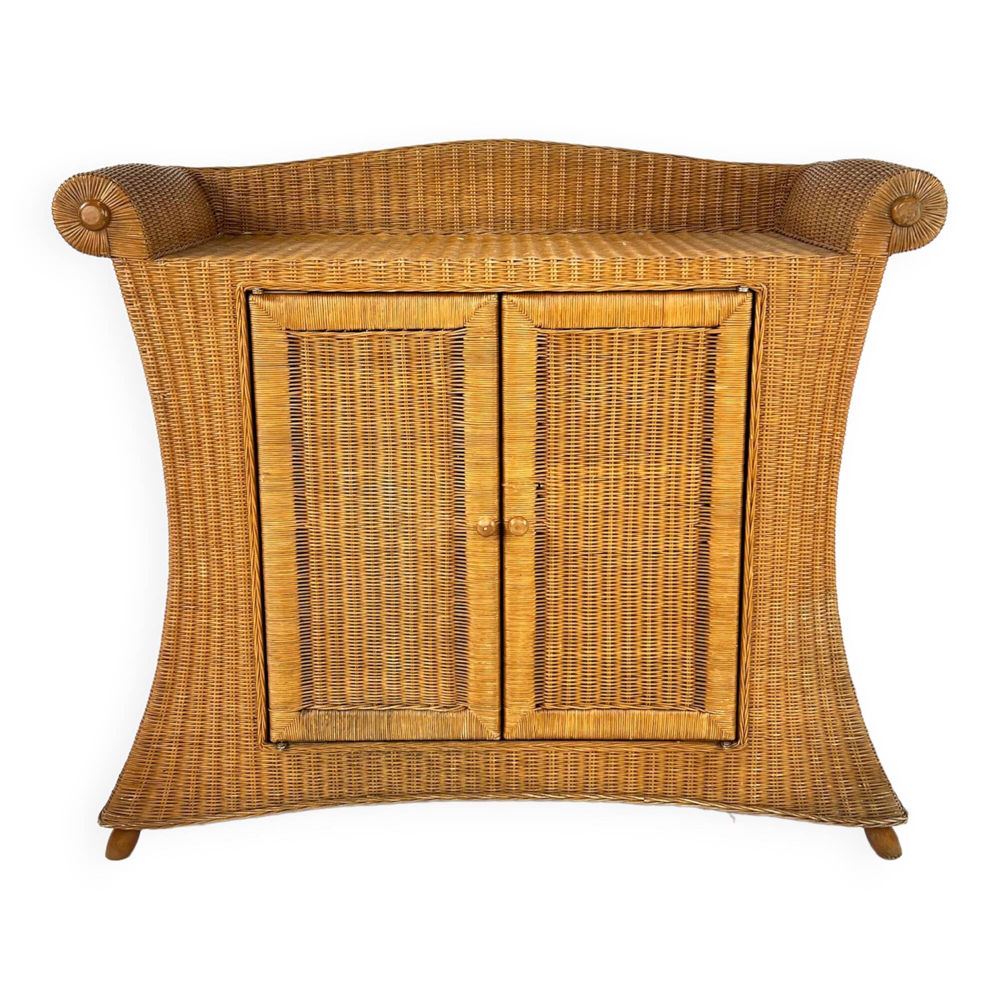 Mid-century wicker dresser, France, 1960s