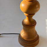 Turned wooden table lamp