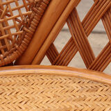 French bohemian set of 2 bamboo chairs from the 1960