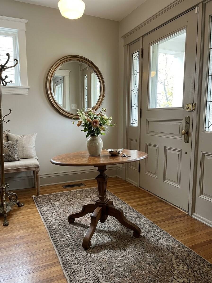 Oak guéridon table from the early 20th century.