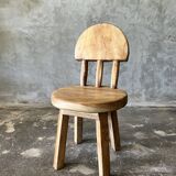 Small child's chair in natural blond teak back with three bars