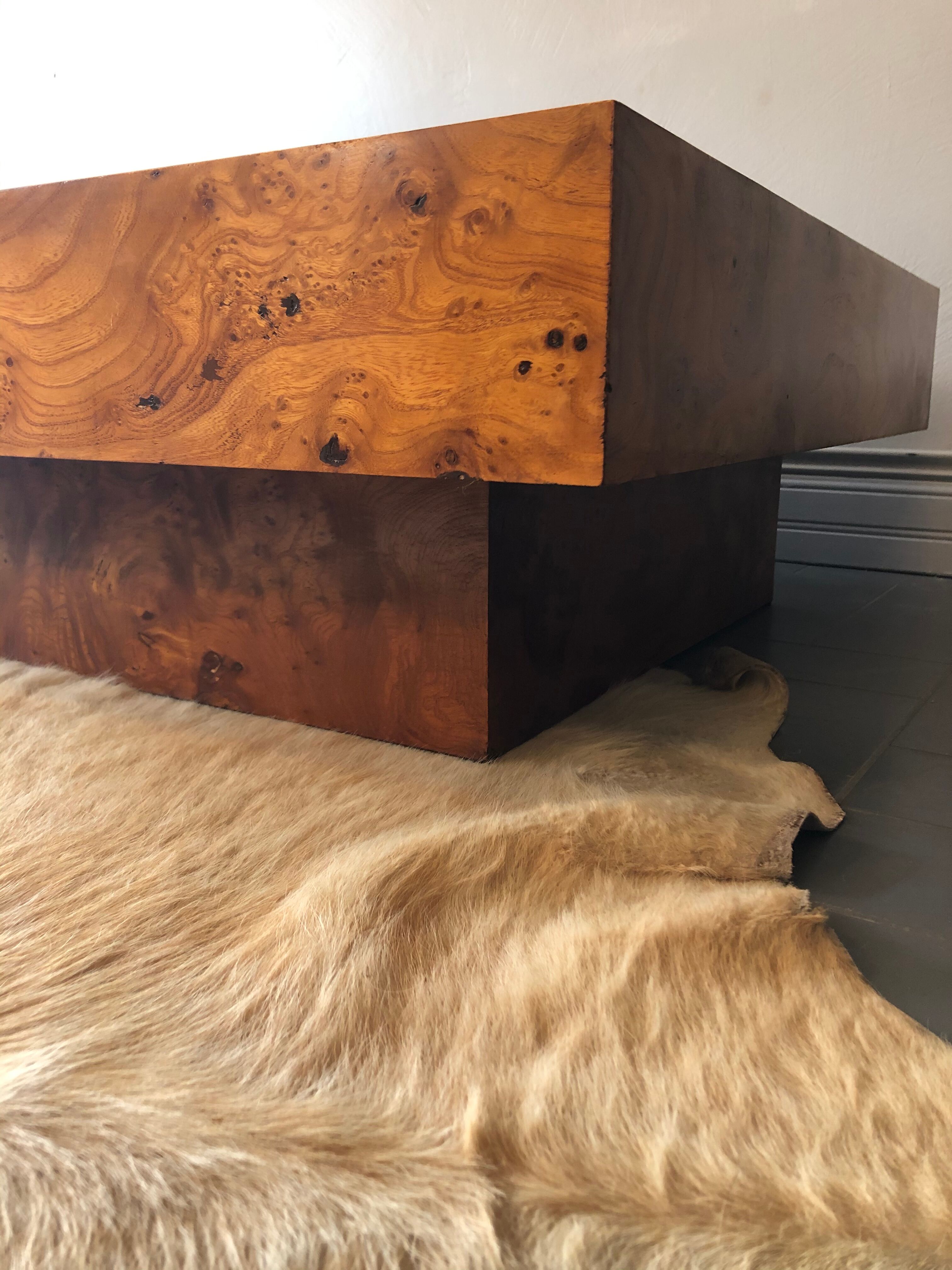 Vintage walnut magnifying glass coffee table