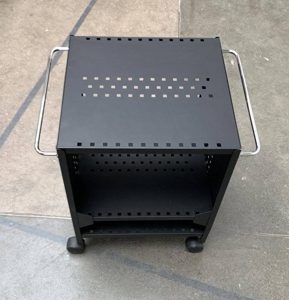 Postmodern perforated metal service trolley, 1980s