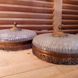 Pair of crystal ceiling lights