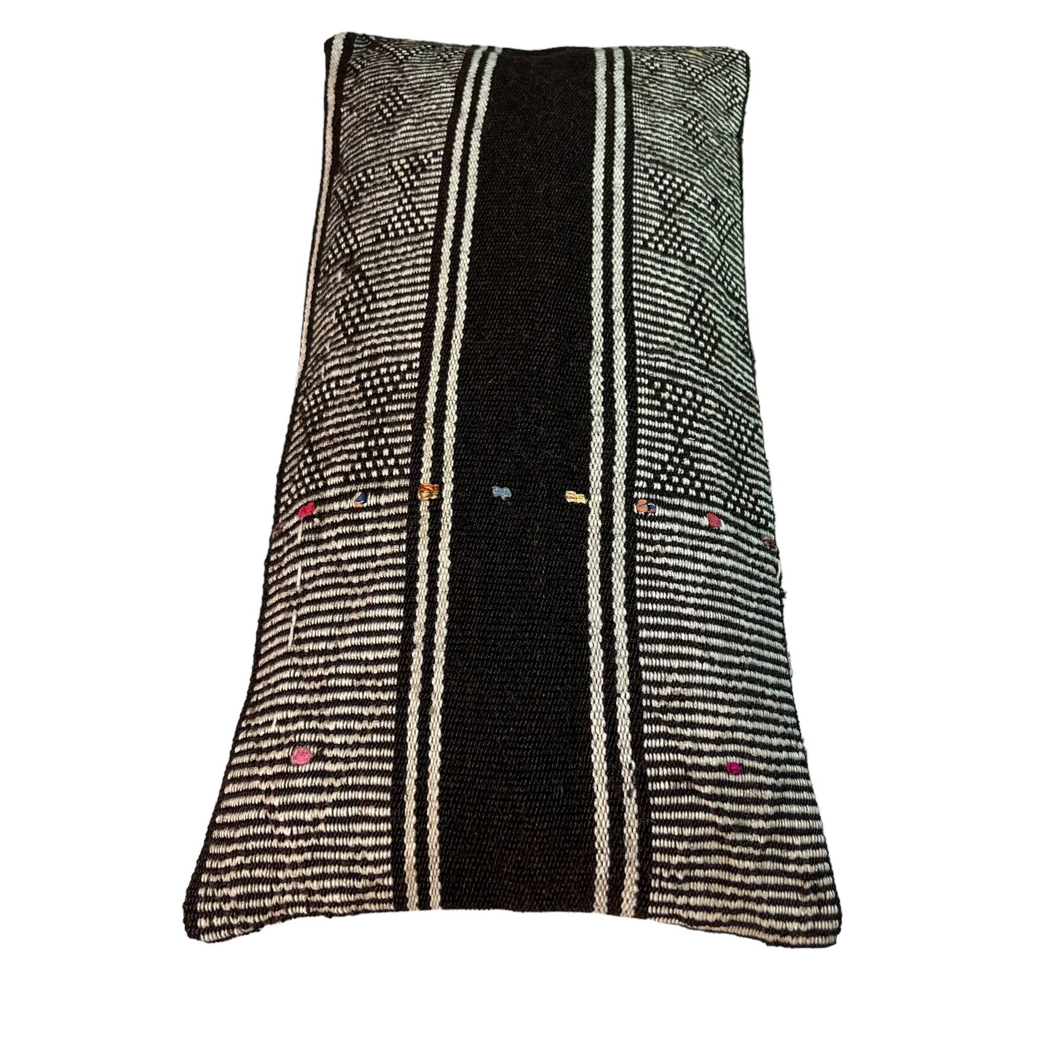 Vintage turkish kilim cushion cover , 30 x 60 cm