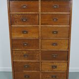 English Oak Apothecary / Filing Cabinet Campaign Style, 1930s