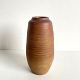 Vintage Teracotta Vase with textured surface, Wabi Sabi, Studio Pottery, Marked