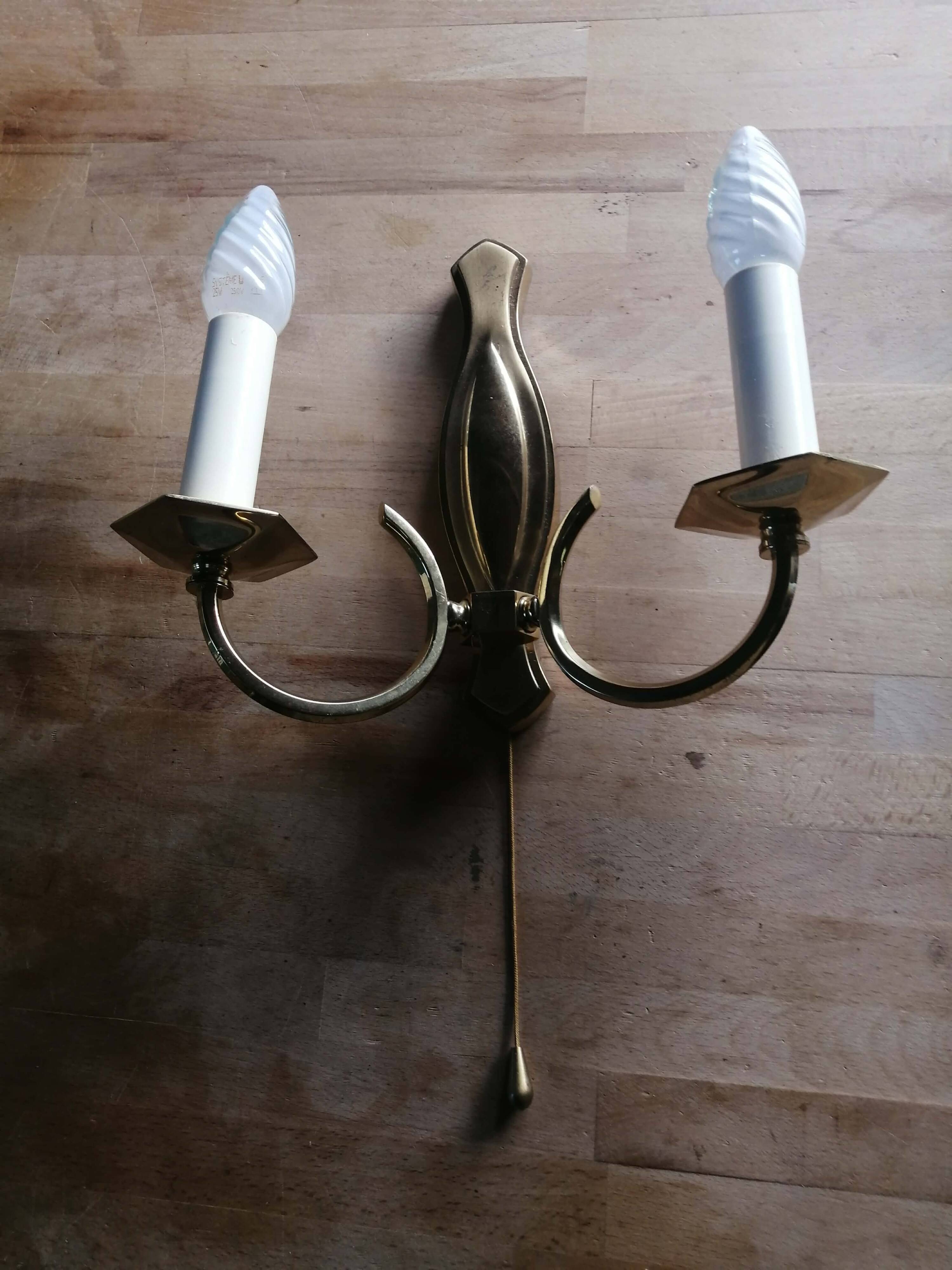 Vintage Empire style gold-plated brass wall sconce