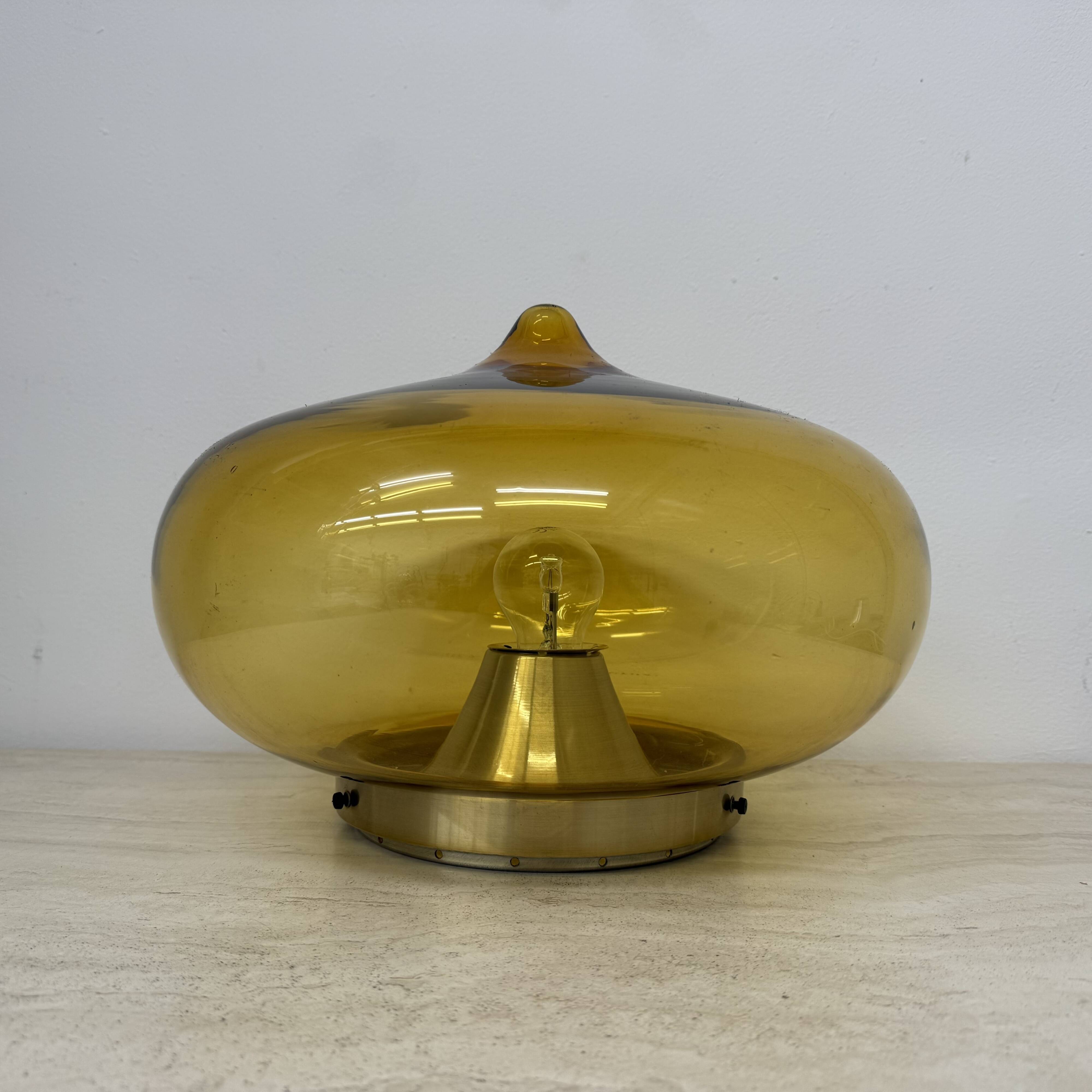 Plafonnier en verre Dijkstra du milieu du siècle, Space Age, années 1970