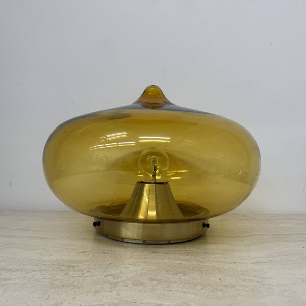 Plafonnier en verre Dijkstra du milieu du siècle, Space Age, années 1970