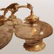 Large Gothic brass chandelier with 6 lights, 1940s.