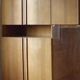 Wooden dressing room, vintage Scandinavian wooden bookcase