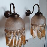 Pair of grapevine wall lamps