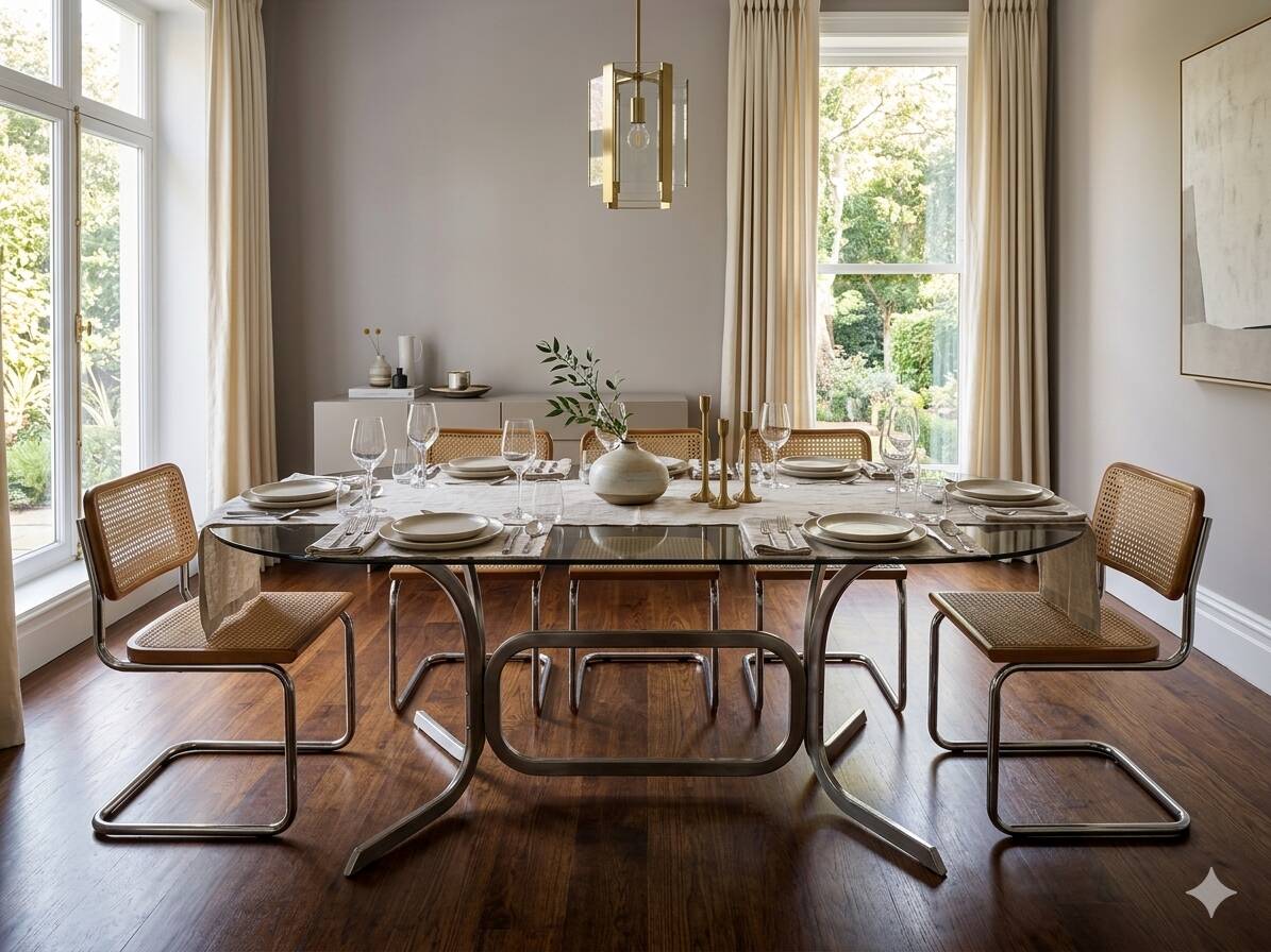Silver metal table with smoked glass top from the 1970s.