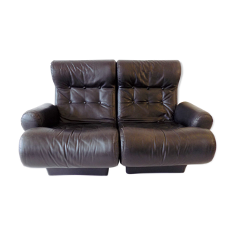 Otto Zapf sofalette leather lounge chair set 2 seater