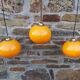 Lot de 3 suspensions orange vintage, années 70