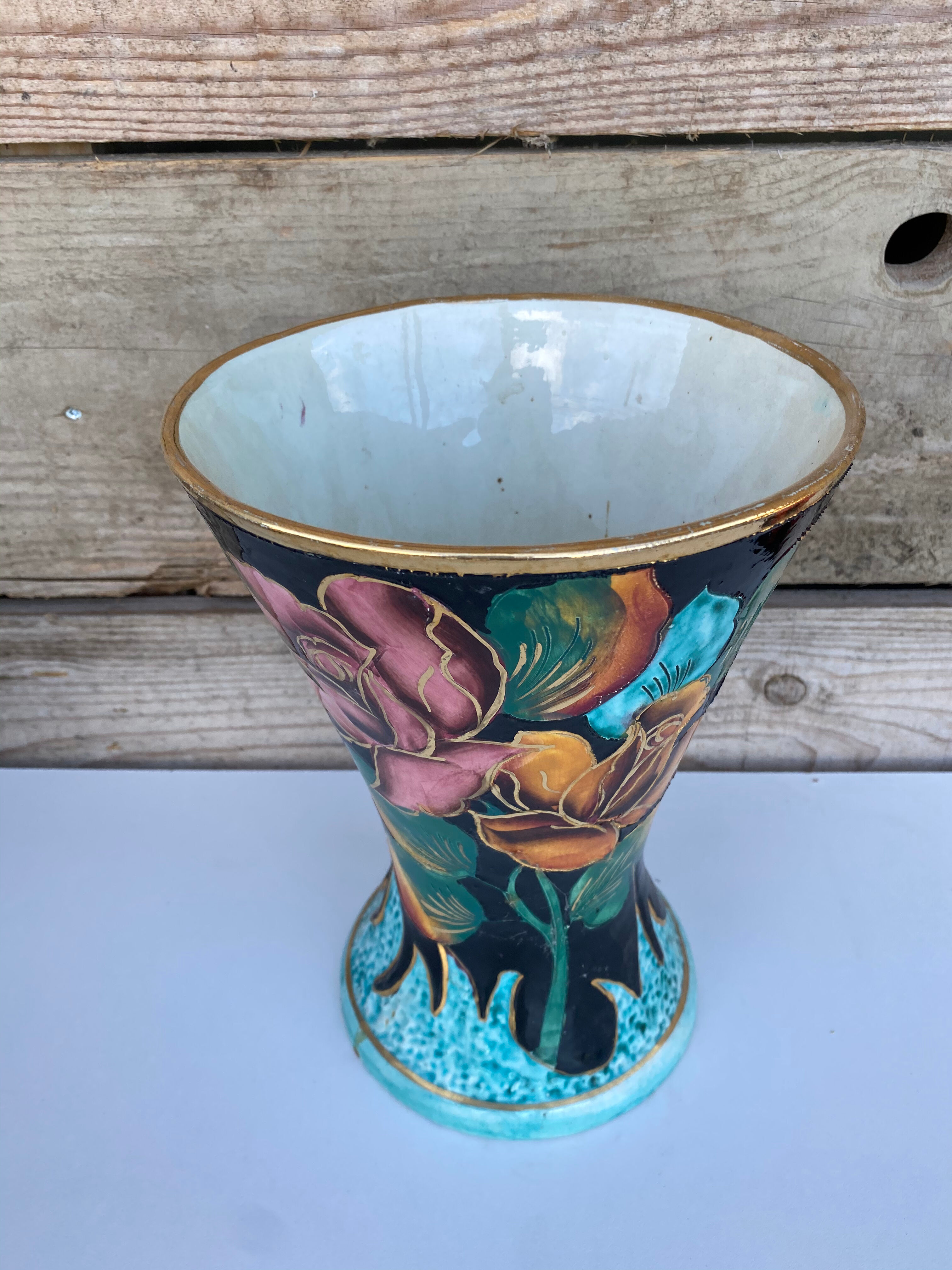 Large ceramic diabolo vase 1960 Vallauris