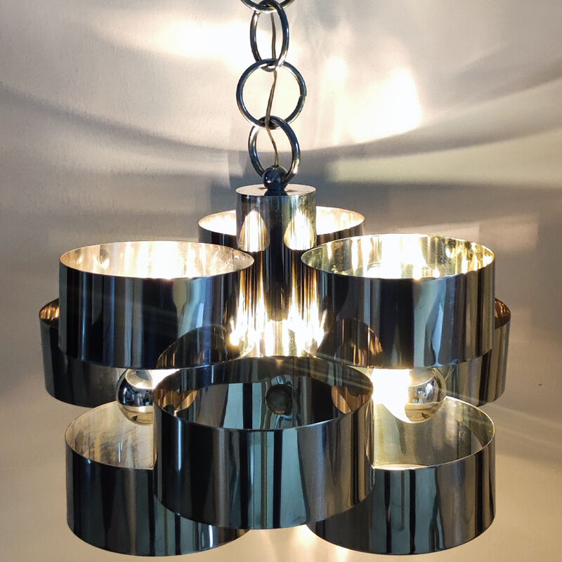 1960s Gorgeous Space Age Pendant Lamp by Sciolari. Made in Italy