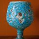 Fat Lava turquoise ceramic cup, blue crater ceramic vase, turquoise emaux, chalice, Cyclops