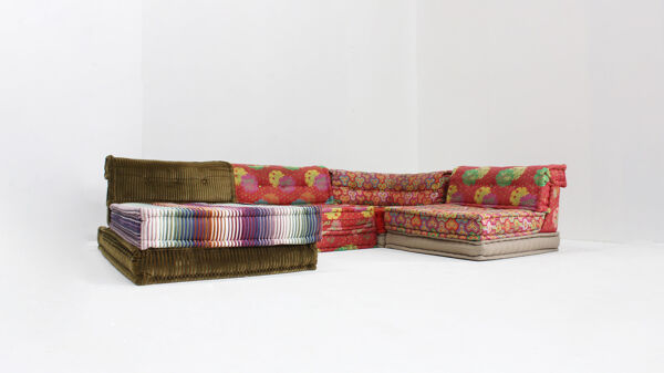 Canapé Mah Jong Roche Bobois design Kenzo Takada par Hans Hopfer, ensemble de 12.