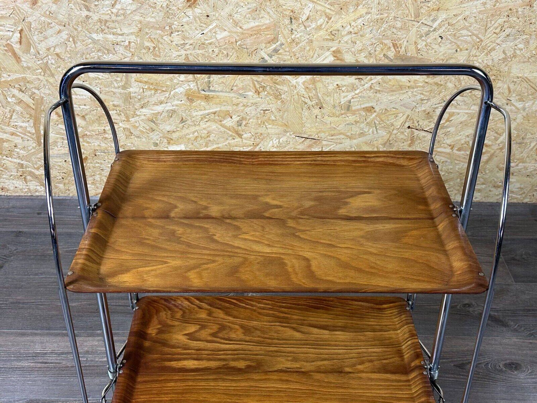 Chariot de service table d'appoint dinette space age brown design 60s 70s