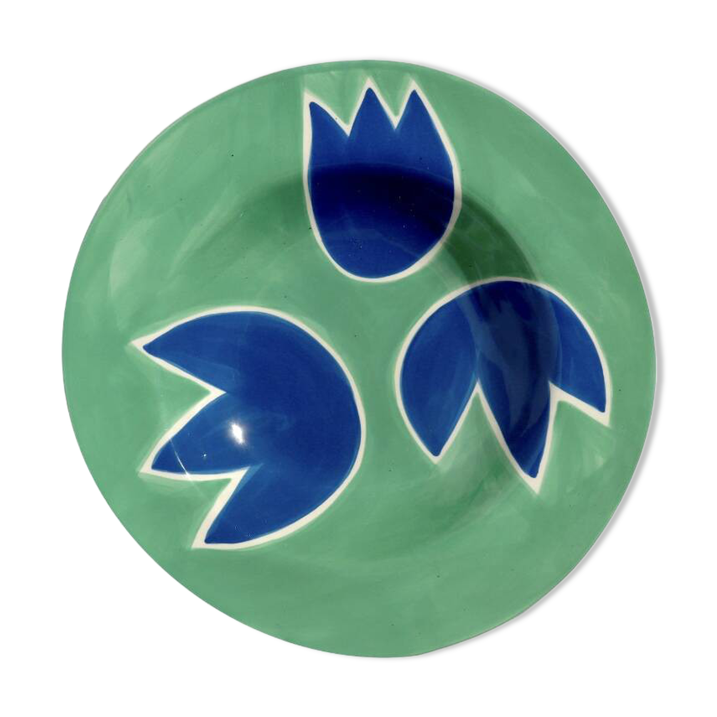 Green & Blue Tulip Plate