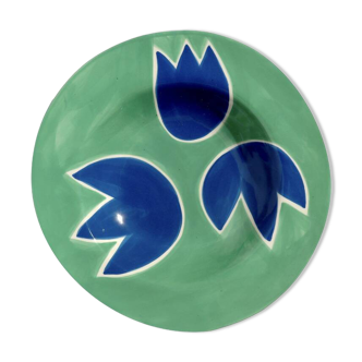 Green & Blue Tulip Plate