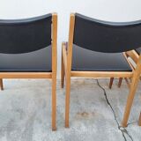 Series of 4 vintage Scandinavian chairs 1950