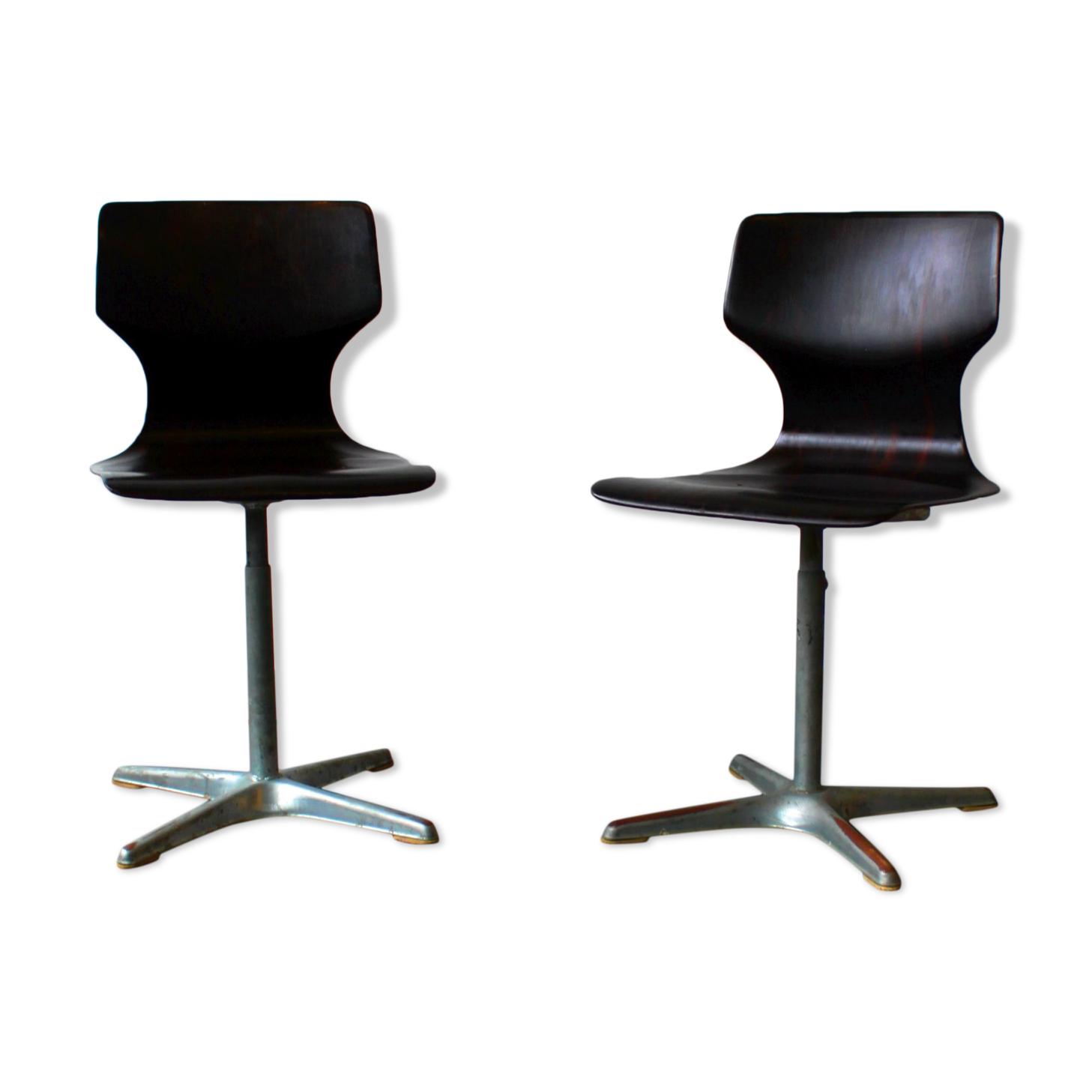 Pair of extendable chairs by Adam Stegner for Flötotto Pagholz, 70