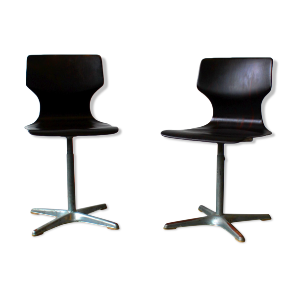 Paire de chaises évolutives pae Adam Stegner pour Flötotto Pagholz, 70