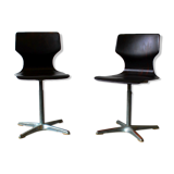 Pair of evolutionary chairs pae Adam Stegner for Flötotto Pagholz, 70's