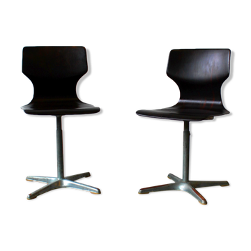 Pair of extendable chairs by Adam Stegner for Flötotto Pagholz, 70