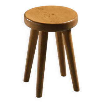 Pine stool by René Martin, France, circa 1965