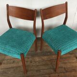 Scandinavian 4 series in teak and psychedelic fabric 1950
