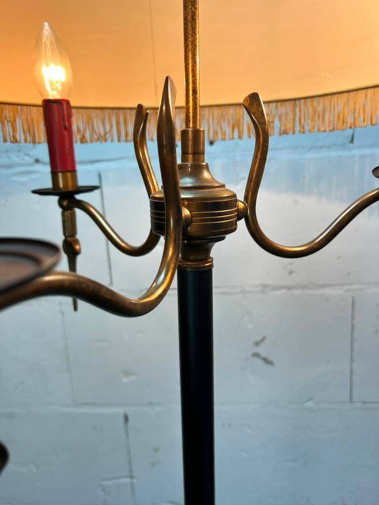 Vintage "gold" floor lamp with fringes b 55 h 160