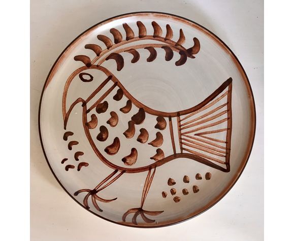 6 plates in vintage Vallauris sandstone