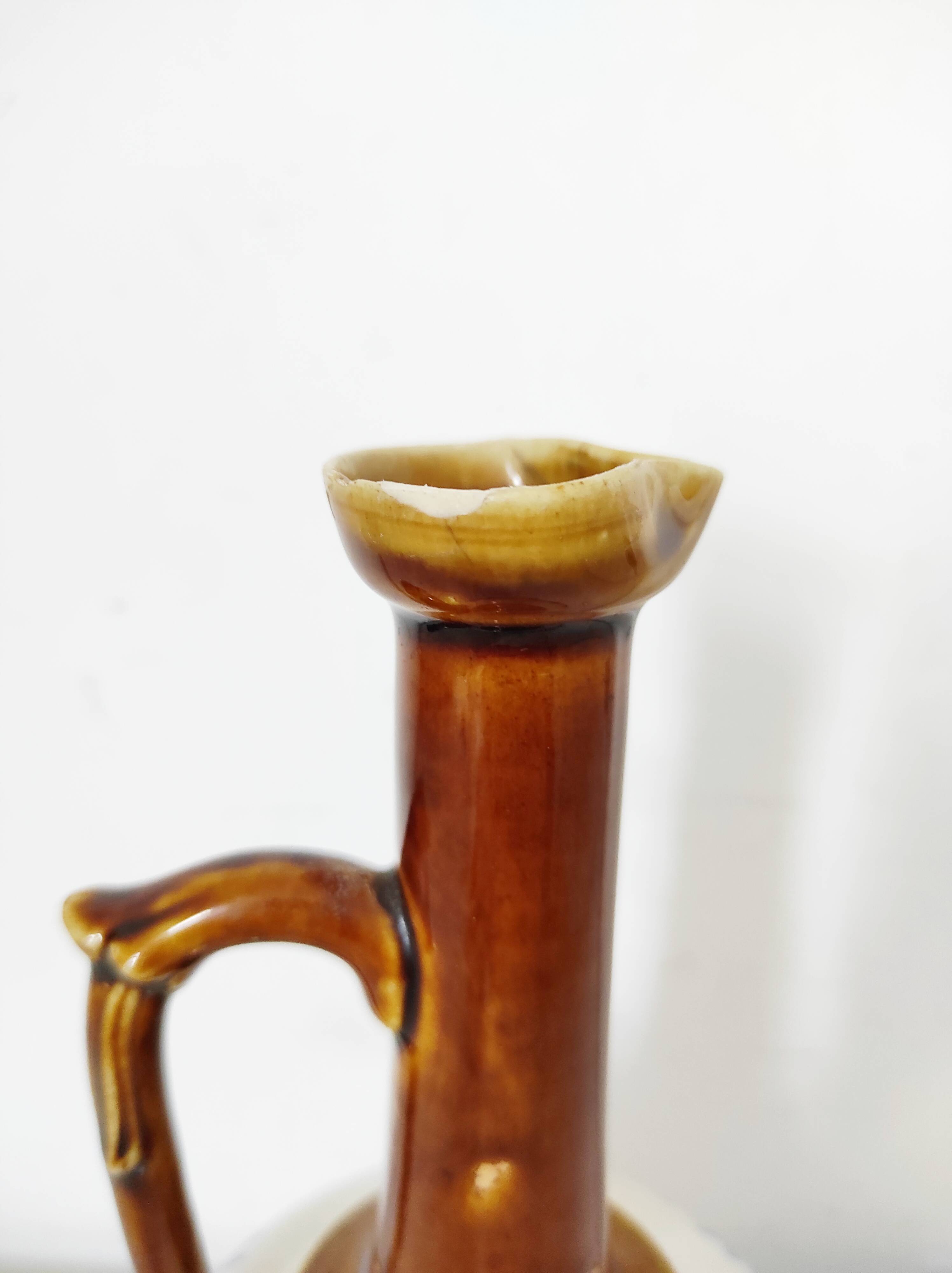 Vase, cruche Saint Uze en faïence "terre d'acier"