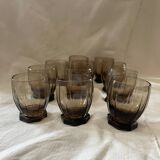 Smoked glass liquor glasses