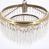 Crystal and brass tassel chandelier, 1930s