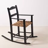 Fauteuil à bascule du début du 20e siècle avec siège en gazon, Danemark