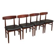 Set of four teak chairs, Danish design, 1960s, manufacture: Bruno Hansen, d