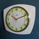 Vintage formica clock phosphorescent silent wall clock "Romatic gray wood"